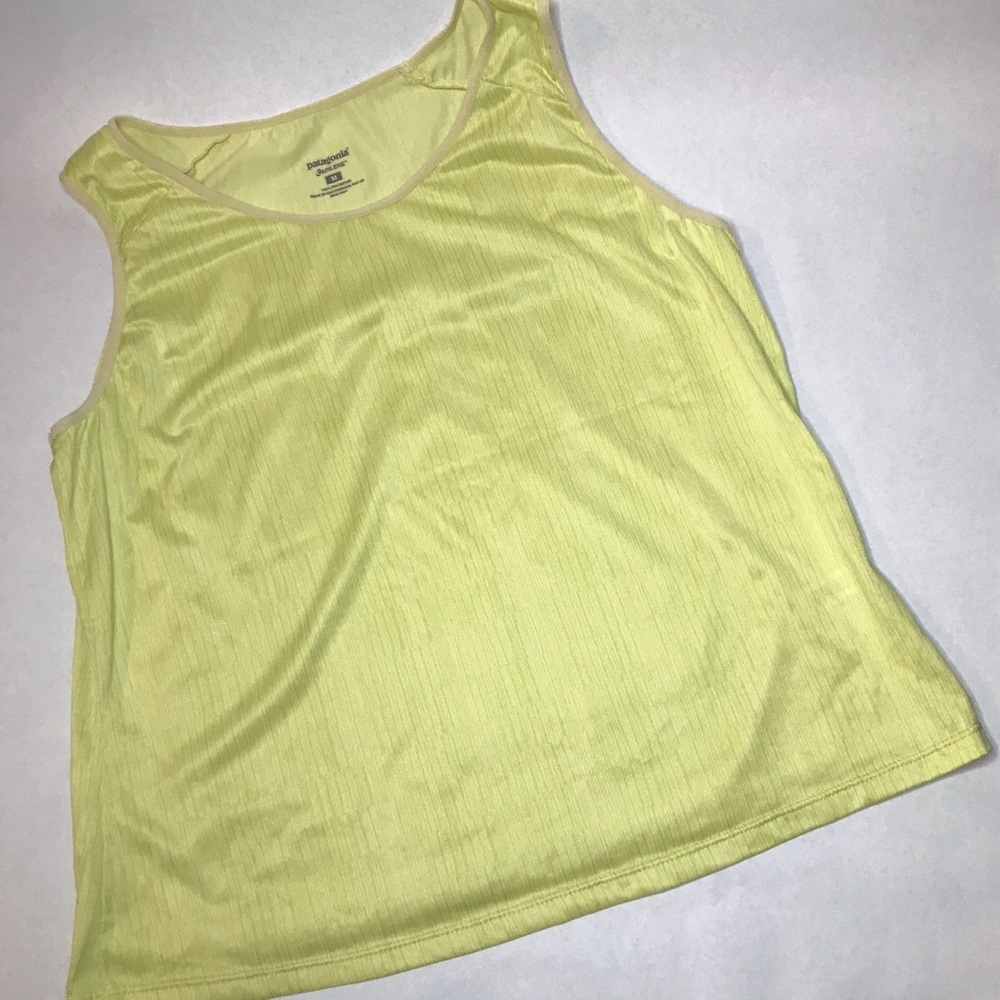 Patagonia Summer Lemon Yellow Capilene Baselayer Tank Top, M